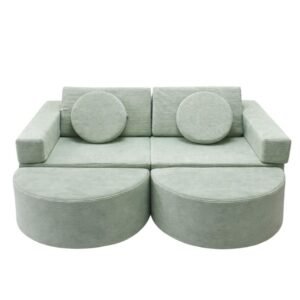 Neztly Corduroy Mossy Cozy Mini Sofa (Green) - 10 Pieces