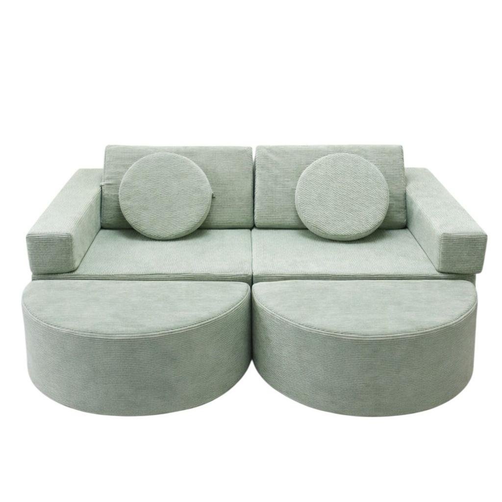 Neztly Corduroy Mossy Cozy Mini Sofa (Green)- 8 Pieces