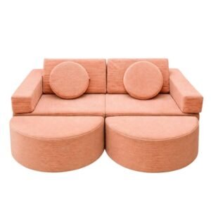 Neztly Corduroy Peachy Cuddle Mini Sofa (Peach) - 10 Pieces