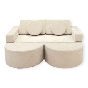 Neztly Corduroy Sandy Snuggle Junior Play Sofa (Beige) - 12pcs