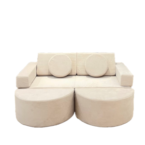 Neztly Corduroy Sandy Snuggle Mini Sofa (Beige) - 10 pieces